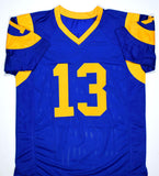 Kurt Warner Autographed Blue Yellow Pro Style Jersey - Beckett W Hologram *Black