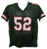 Ray Lewis Autographed/Signed College Style Green XL Jersey Beckett 36496