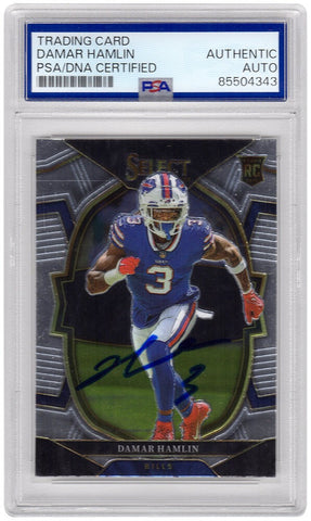 Damar Hamlin Signed Bills 2022 Panini Select Football Card #100 - (PSA/DNA)