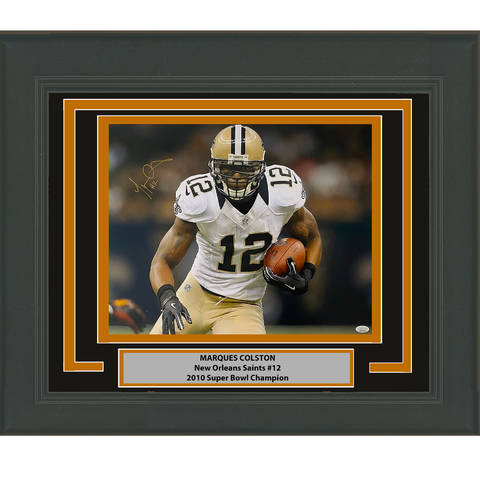 Framed Autographed/Signed Marques Colston New Orleans Saints 16x20 Photo JSA COA