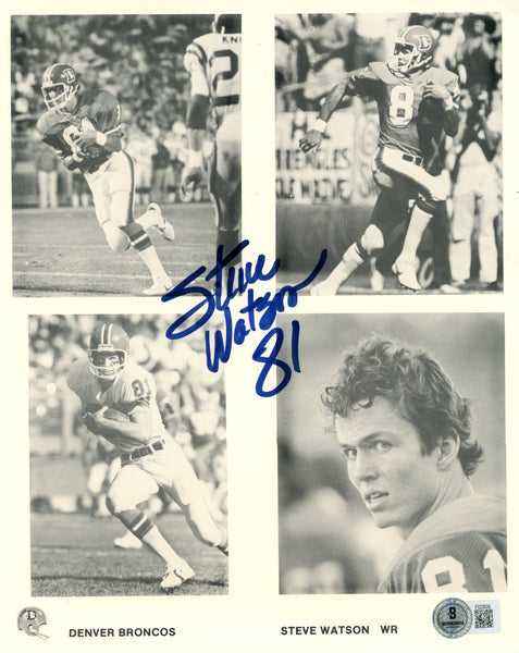 Steve Watson Autographed/Signed Denver Broncos 8x10 Photo Beckett 57664