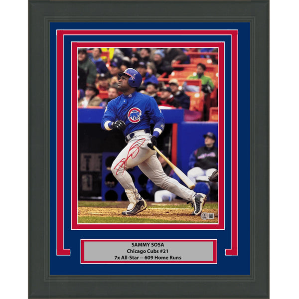 Framed Autographed/Signed Sammy Sosa Chicago Cubs 11x14 Photo Beckett COA