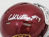 CALEB WILLIAMS AUTOGRAPHED USC MAROON SPEED MINI HELMET FANATICS HOLO 220520
