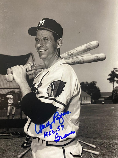 Milwaukee Braves ANDY PAFKO Signed 8x10 Photo #1 AUTO w/ "1953-59 Braves"