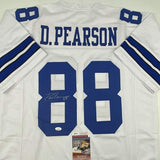 Autographed/Signed Drew Pearson Dallas White Football Jersey JSA COA