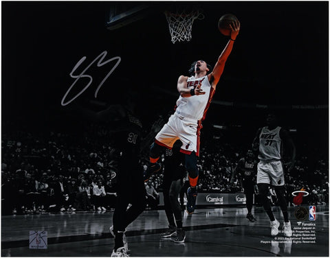 Jaime Jaquez Jr. Miami Heat Signed 11" x 14" Layup Vs. Detroit Pistons Photo