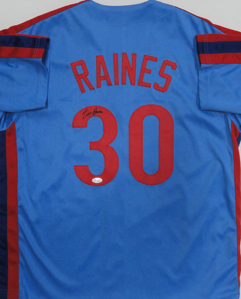 Expos Hall of Famer TIM RAINES Signed Custom Replica Montreal Jersey AUTO - JSA