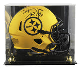 Steelers T.J. Watt Signed Rave Full Size Speed Proline Helmet W/ Case BAS Wit