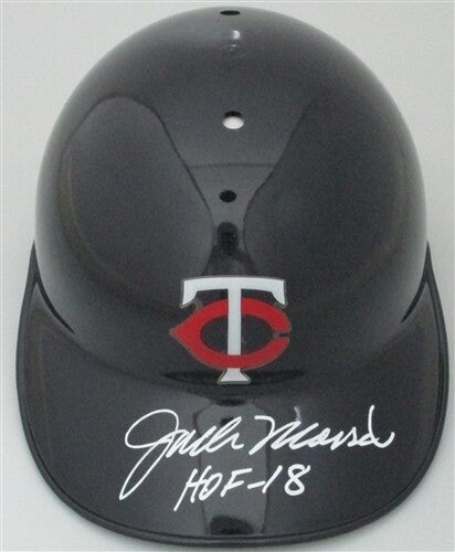 Twins JACK MORRIS Signed Full Size Rawlings Helmet w/ "HOF 18" AUTO JSA