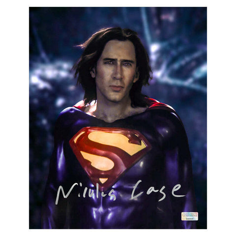 Nicolas Cage Rare Autographed 2023 The Flash Superman Multi-Verse 8x10 Photo