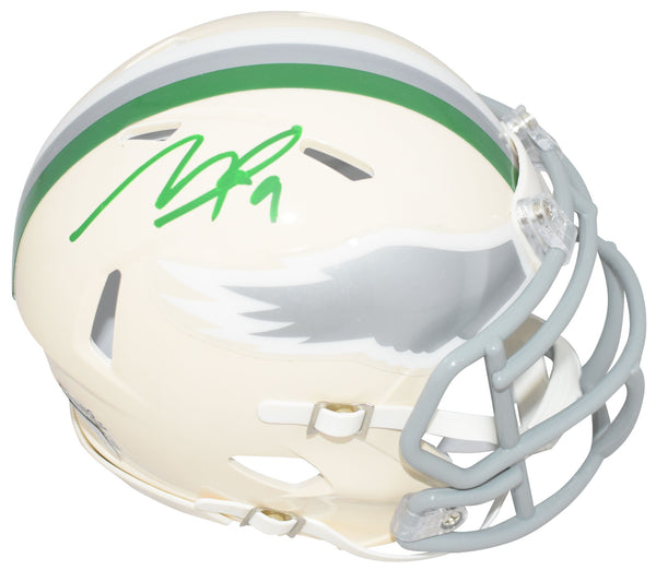 MAKAI LEMON SIGNED PHILADELPHIA EAGLES RETRO SPEED MINI HELMET BECKETT