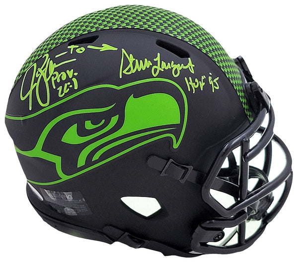 LARGENT & ZORN AUTOGRAPHED SEAHAWKS ECLIPSE BLACK SPEED MINI HELMET MCS 211064