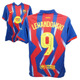 Robert Lewandowski Signed FC Barcelona Home Soccer Jersey #9 with Beckett COA
