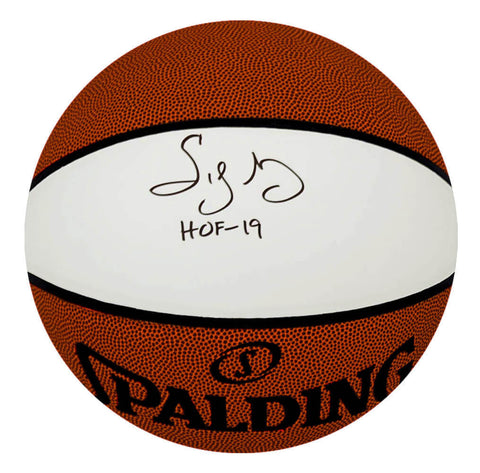 Sidney Moncrief Signed Spalding White Panel Basketball w/HOF'19 - (SCHWARTZ COA)