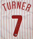 Trea Turner Autographed White Pro Style Jersey - Beckett W Hologram *Silver
