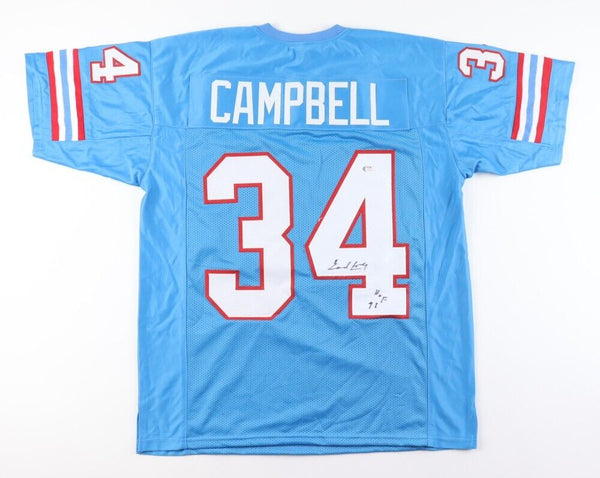 Earl Campbell Signed Houston Oilers Jersey / 5xPro Bowl Running Back (PSA)
