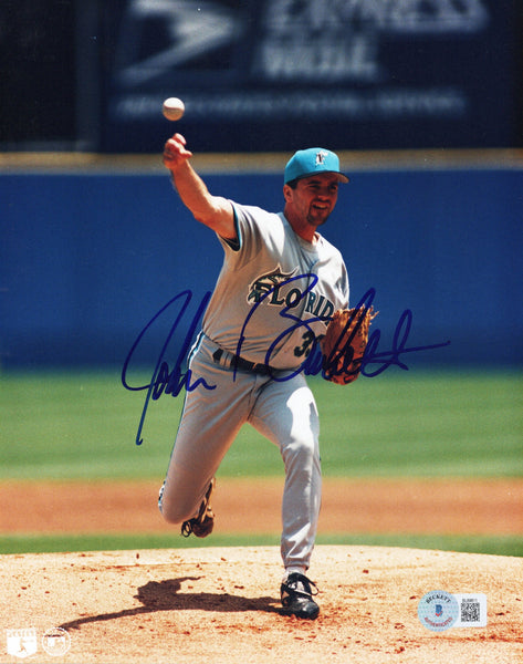 John Burkett Autographed Florida Marlins 8x10 Photo Beckett Authenticated