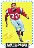 Larry Eisenhauer Wildman Autographed/Inscribed 8x10 Photo Boston Patriots JSA