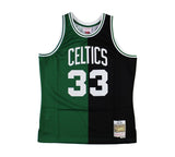 Larry Bird Signed Boston Celtic M&N Swingman Split Black & Green Jersey