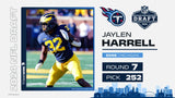 Jaylen Harrell Signed Michigan Wolverines Logo Football (Schwartz) Titans L.B.