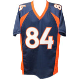 Shannon Sharpe Autographed/Signed Pro Style Blue Jersey Beckett 44683