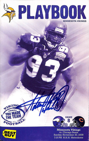 Adrian Peterson Signed Minnesota Vikings 11/30/08 Media Guide BAS 42552