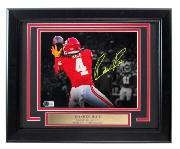 Rashee Rice Signed 8x10 Photo Kansas City Chiefs Framed Beckett 187174