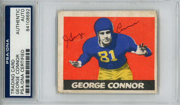 George Connor Autographed/Signed 1948 Leaf #37 Trading Card PSA Slab 43732
