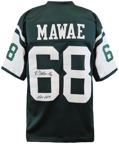 Kevin Mawae Signed Green Throwback Custom Football Jersey w/HOF 2019 (SCHWARTZ)