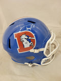 TROY FRANKLIN SIGNED DENVER BRONCOS FS THROWBACK SPEED REPLICA HELMET BECKETT QR