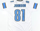 Calvin Johnson Autographed White Pro Style Jersey - Beckett W Hologram *Silver