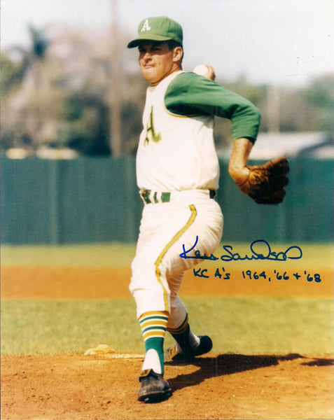 Kansas City Athletics Pitcher KEN SANDERS Signed 8x10 Photo #1 AUTO - 1964 A's