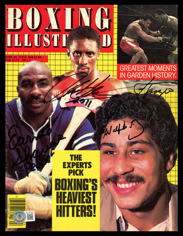 Boxing Legends Autographed Boxing Illustrated Magazine 4 Sigs Frazier Beckett
