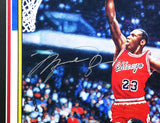 Michael Jordan Autographed Framed 1986 Fleer RC Blow Up Poster UDA BAM307260