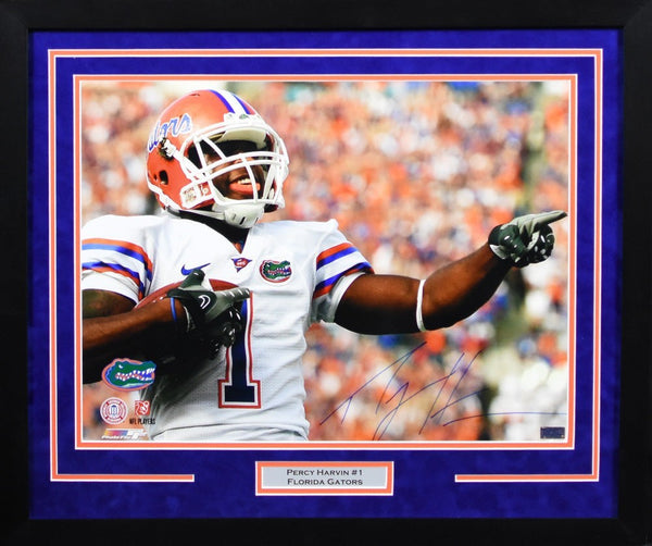 PERCY HARVIN AUTOGRAPHED FLORIDA GATORS FRAMED 16x20 PHOTO COA