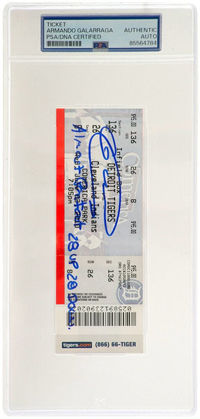 Armando Galarraga Signed Tigers vs Cleveland June 2, 2010 Ticket w/Insc - (PSA)
