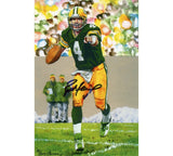 Brett Favre Signed Green Bay Packers 4x6 Goal Line Art Card - LE