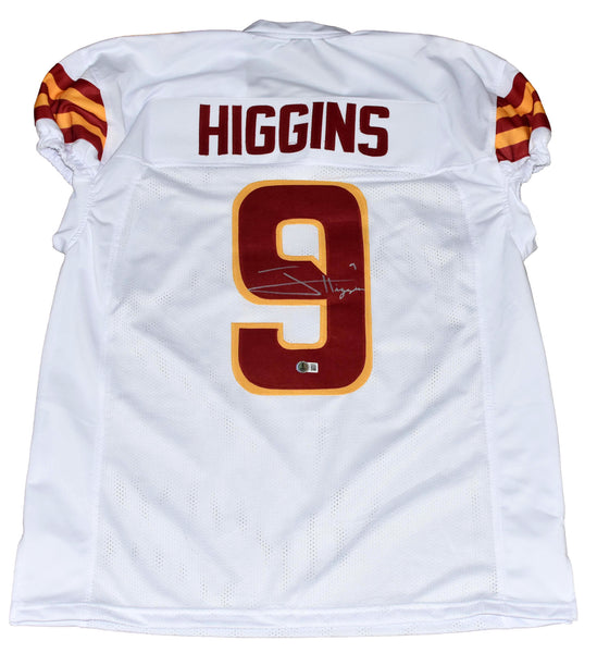 JAYDEN HIGGINS SIGNED IOWA STATE CYCLONES #9 WHITE GAME CUT JERSEY BECKETT