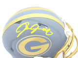JOSH JACOBS AUTOGRAPHED PACKERS SLATE GRAY SPEED MINI HELMET BECKETT 230062