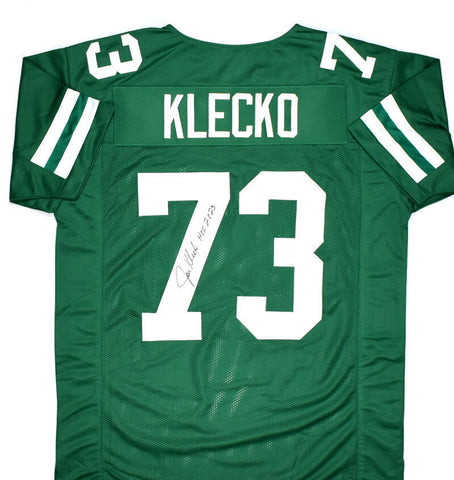 Joe Klecko Autographed Green Pro Style Jersey w/HOF- JSA Witness *Black