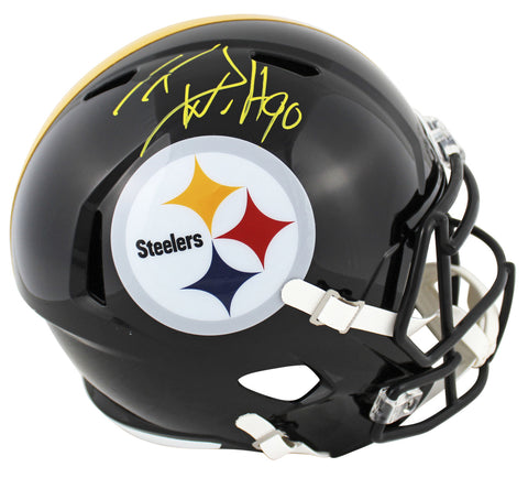 Steelers T.J. Watt Authentic Signed Full Size Speed Rep Helmet BAS Wit #W704282