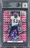 Ravens Ray Lewis Signed 2022 Panini Mosaic Camo Pink #19 Card Auto 10! BAS Slab