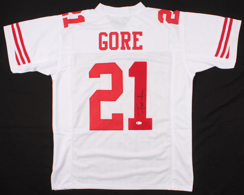 Frank Gore Signed San Francisco 49ers White Jersey (Beckett COA) 5xPro Bowl R.B