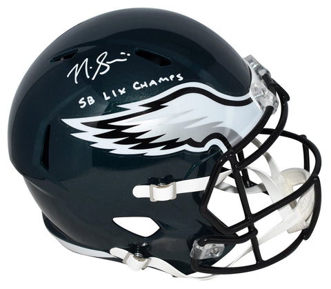 NICK SIRIANNI SIGNED PHILADELPHIA EAGLES FULL SIZE SPEED HELMET W/ SB LIX CHAMPS