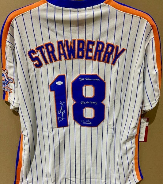 Darryl Strawberry Signed New York Mets Mitchell & Ness Jersey with 3 Inscription