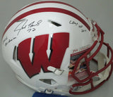 Badgers JOE THOMAS Signed Full Size Authentic Spd Helmet AUTO w/ 2 Scripts - JSA