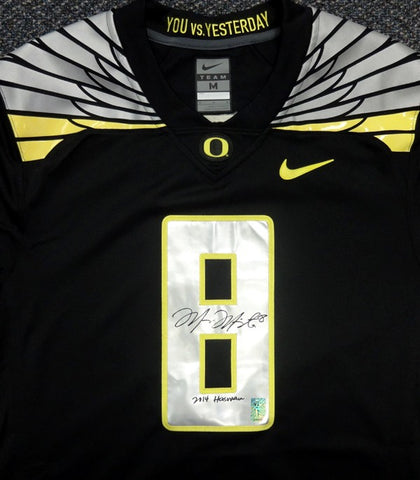 Oregon Ducks Marcus Mariota Auto Black Nike Jersey "2014 Heisman" Size M MM Holo