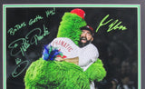 Jason Kelce/Phillies Phanatic Dual-Signed/Insc 16x20 Photo Framed PSA/DNA 211026