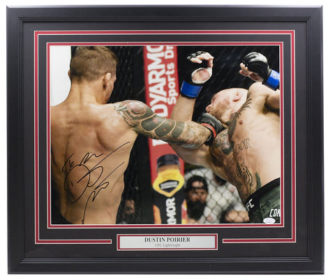 Dustin The Diamond Poirier Signed Framed 16x20 UFC Photo Vs Conor McGregor JSA