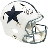 DEZ BRYANT AUTOGRAPHED COWBOYS WHITE THROWBACK FULL SIZE HELMET BECKETT 230226